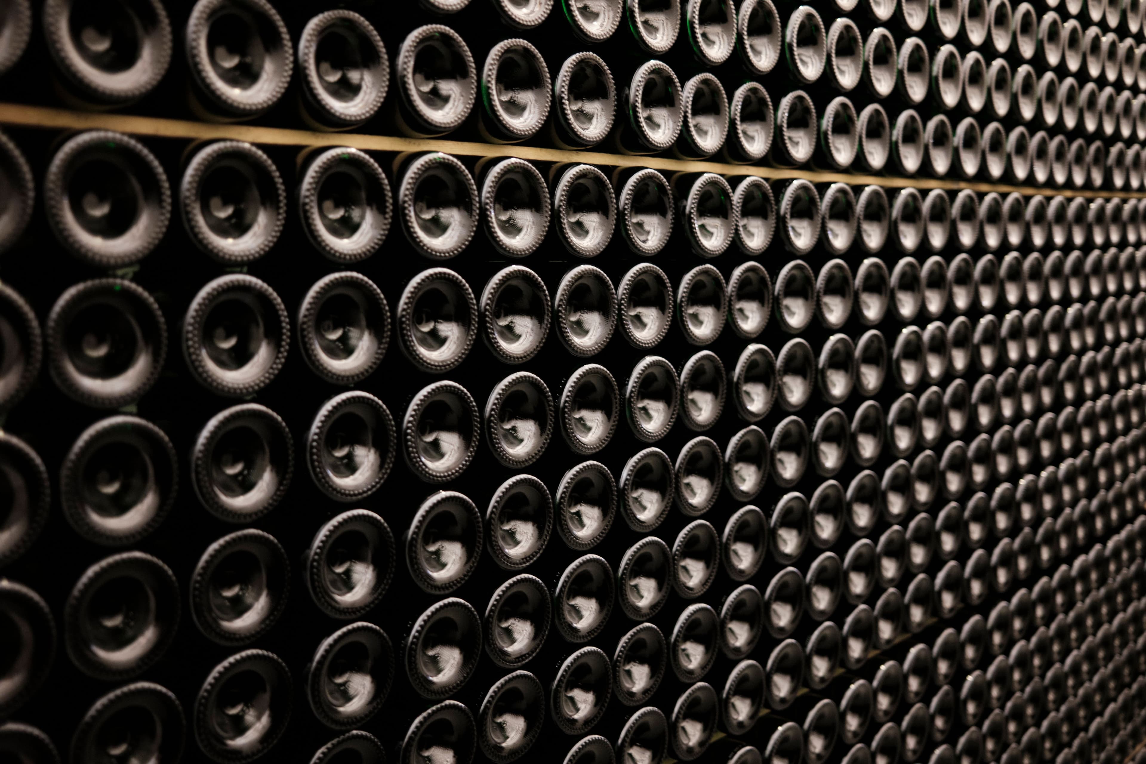 Botellas durante su proceso de maduración